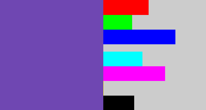 Hex color #6f47b2 - bluey purple