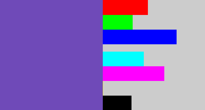 Hex color #6f4ab8 - bluey purple