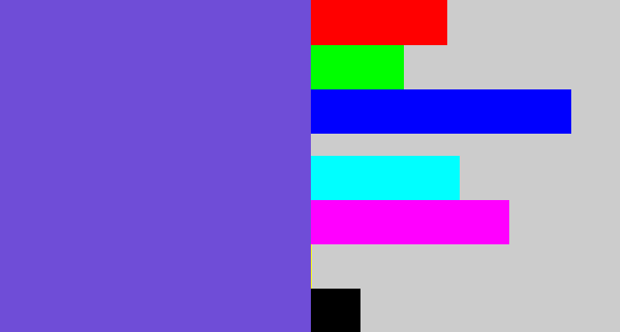 Hex color #6f4dd7 - light indigo
