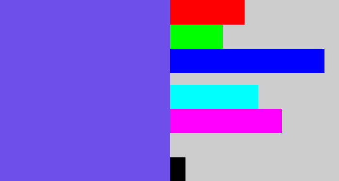 Hex color #6f4fe9 - bluish purple