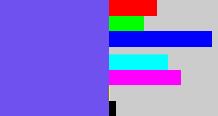 Hex color #6f51ef - purpleish blue