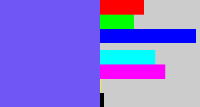 Hex color #6f56f5 - purpleish blue