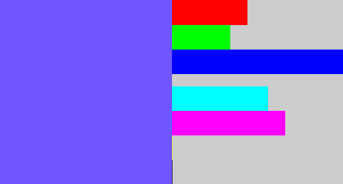 Hex color #6f56fe - purpleish blue