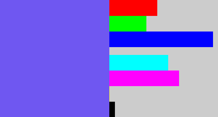 Hex color #6f57f1 - purpleish blue