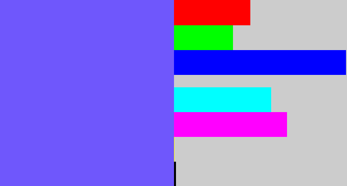 Hex color #6f57fc - purpleish blue