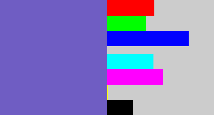 Hex color #6f5dc3 - light indigo
