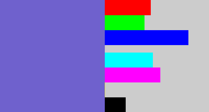 Hex color #6f61cd - light indigo