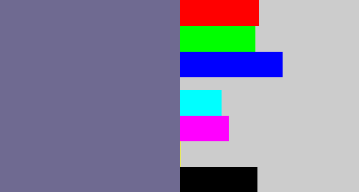 Hex color #6f6a91 - grey purple