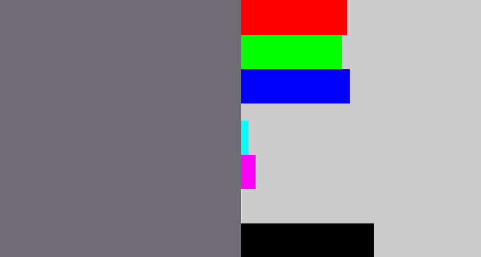 Hex color #6f6c73 - purplish grey