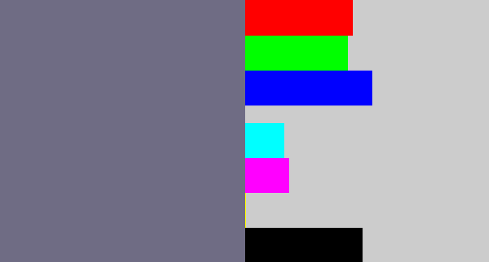 Hex color #6f6c84 - purplish grey