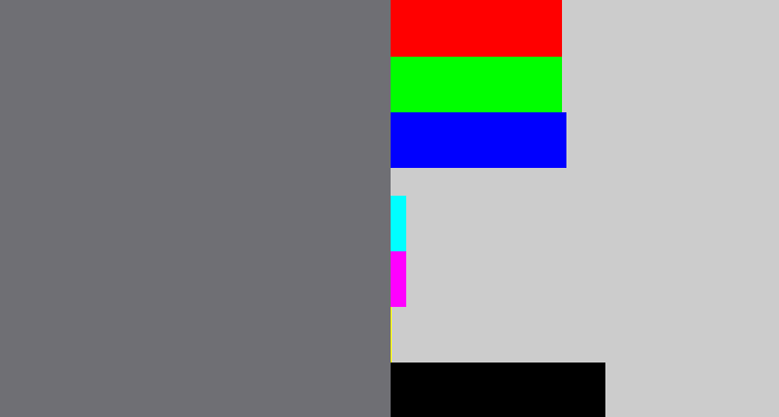 Hex color #6f6f74 - purplish grey