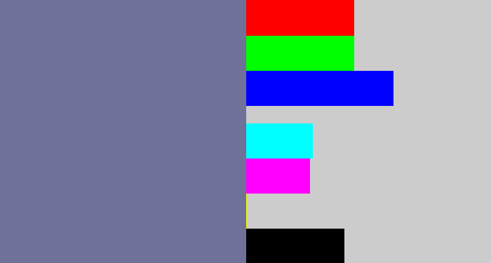 Hex color #6f7199 - grey/blue