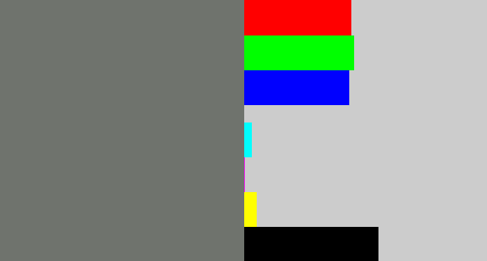 Hex color #6f736d - medium grey