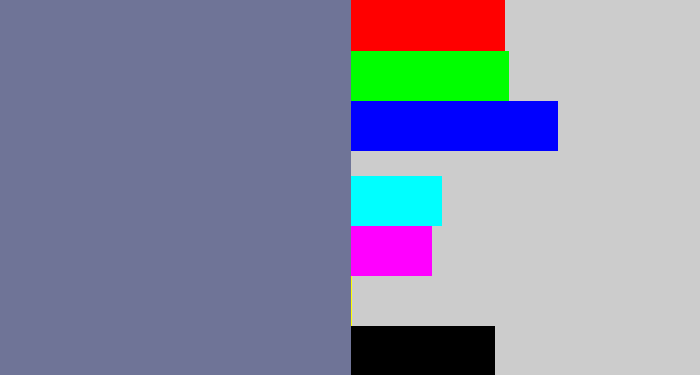Hex color #6f7497 - grey/blue