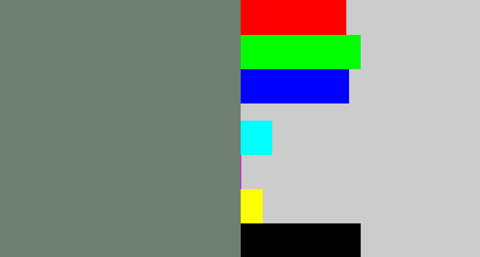 Hex color #6f7f73 - medium grey