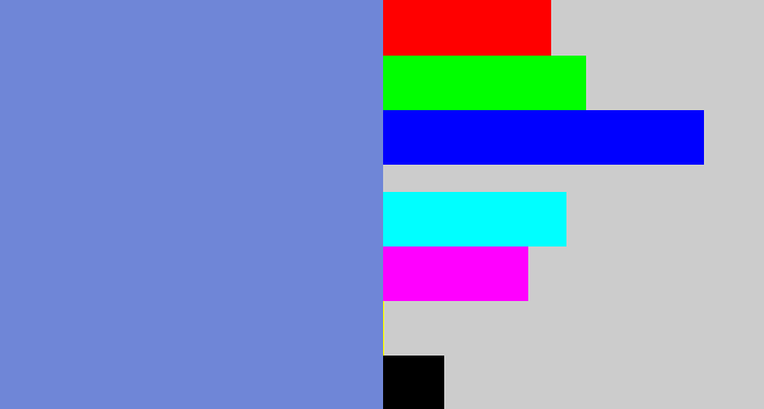 Hex color #6f86d7 - soft blue