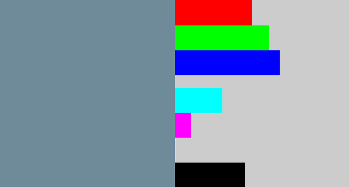 Hex color #6f8a98 - bluish grey