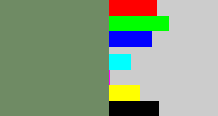 Hex color #6f8b64 - slate green