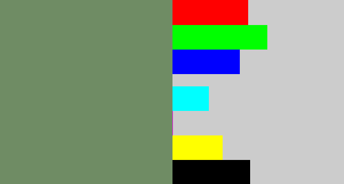 Hex color #6f8c64 - slate green