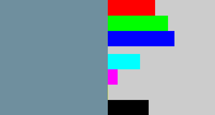 Hex color #6f8f9e - blue/grey