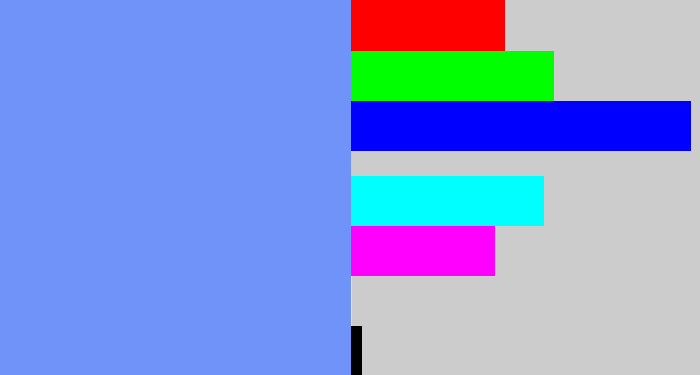 Hex color #6f93f8 - soft blue