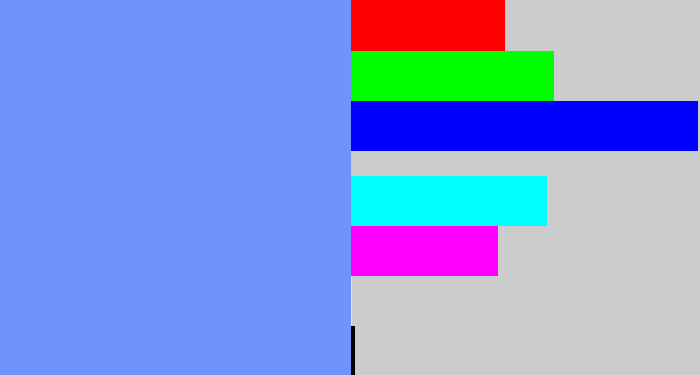 Hex color #6f93fd - soft blue