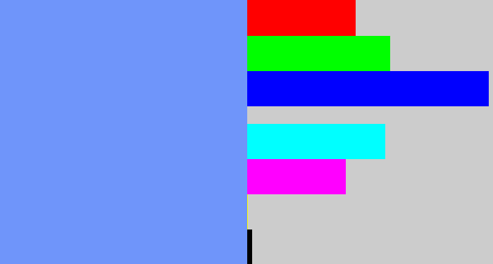 Hex color #6f95fa - soft blue