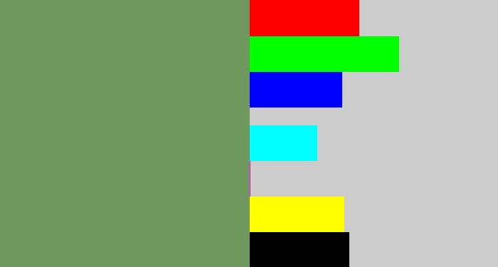 Hex color #6f985f - moss