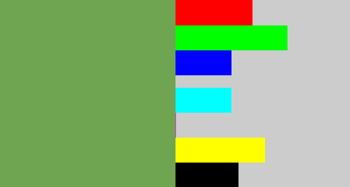 Hex color #6fa451 - off green