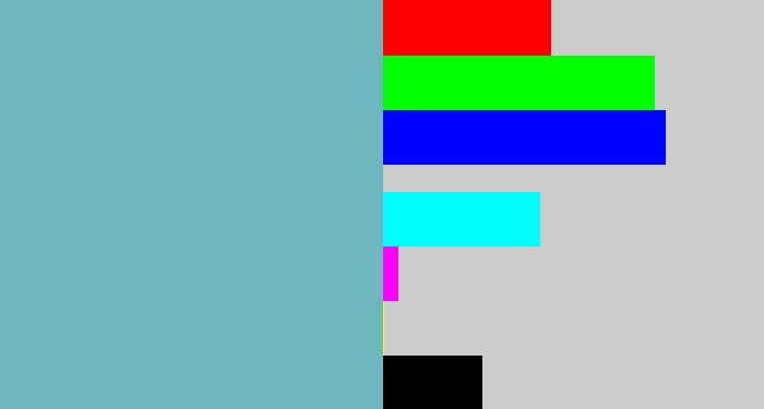 Hex color #6fb6bd - greyblue