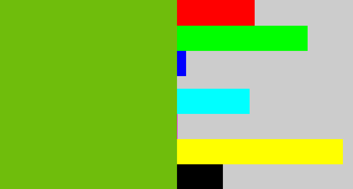 Hex color #6fbd0c - dark lime green
