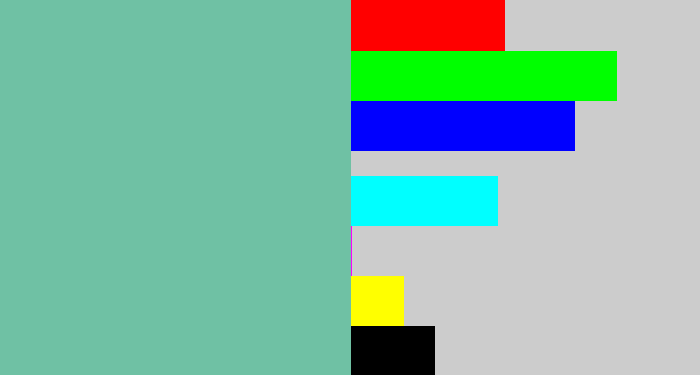 Hex color #6fc1a4 - pale teal