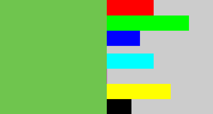 Hex color #6fc54e - turtle green