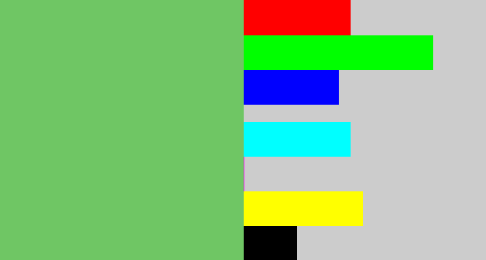 Hex color #6fc664 - soft green