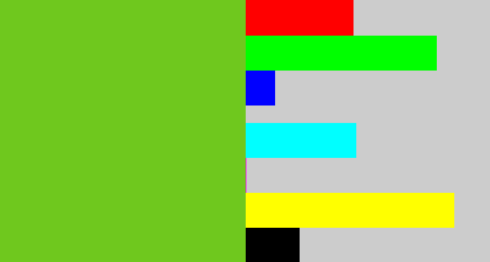Hex color #6fc81e - apple green