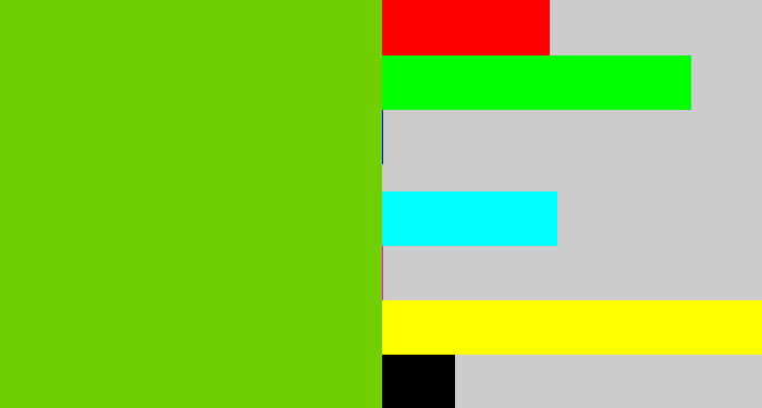 Hex color #6fcf01 - dark lime green