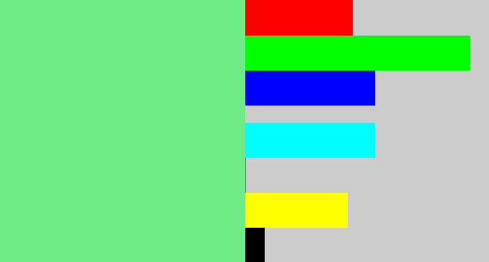 Hex color #6feb88 - lightgreen