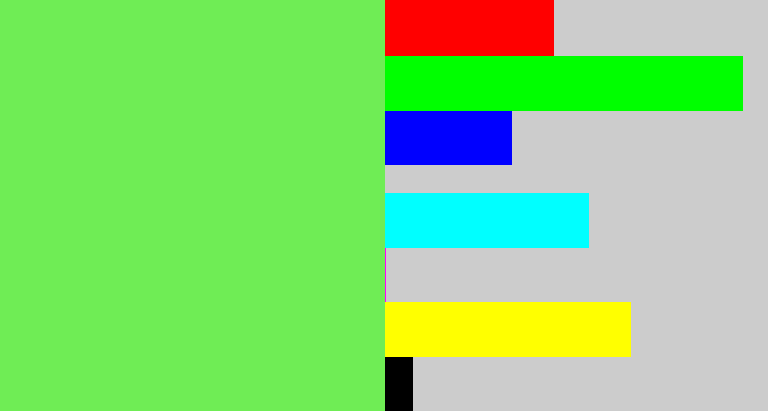 Hex color #6fed55 - lightish green