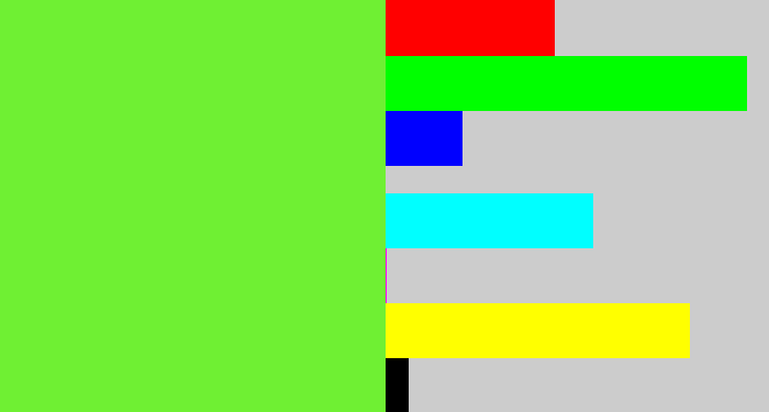 Hex color #6ff033 - toxic green