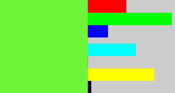 Hex color #6ff43a - toxic green