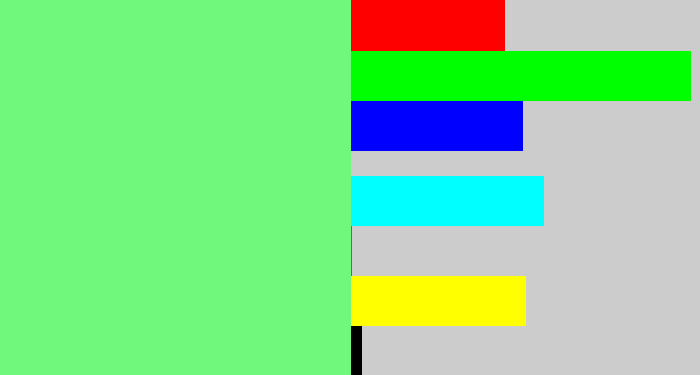 Hex color #6ff87c - lightgreen