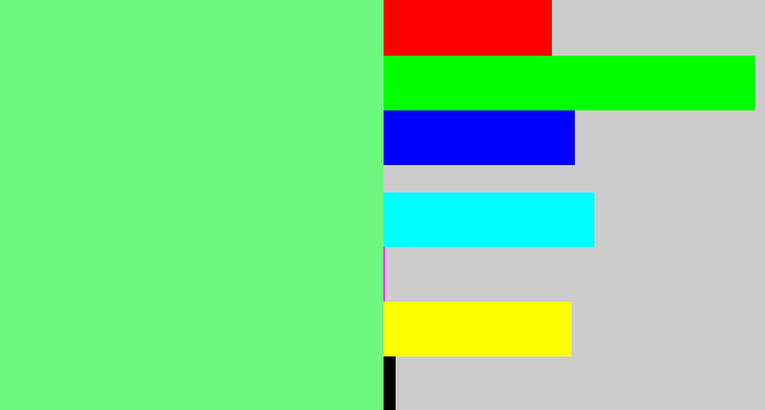Hex color #6ff87f - lightgreen