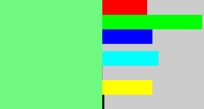 Hex color #6ff97e - lightgreen