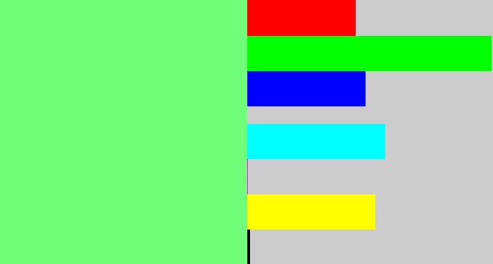 Hex color #6ffd7a - lightgreen