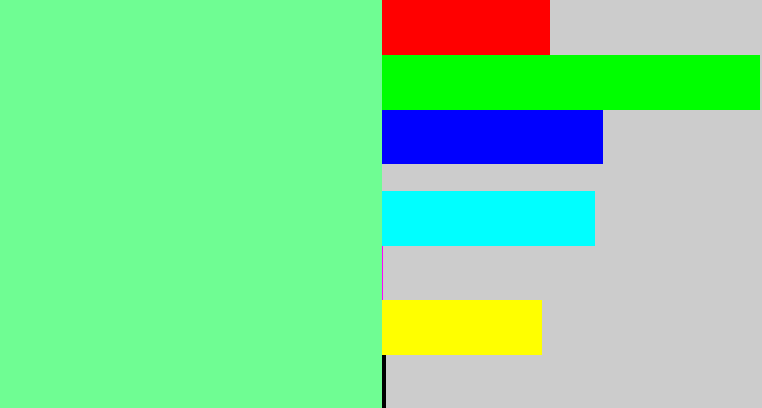 Hex color #6ffd93 - light bluish green