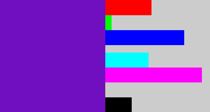 Hex color #700fbf - purple/blue