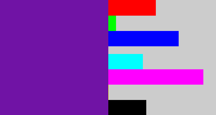 Hex color #7013a5 - purple