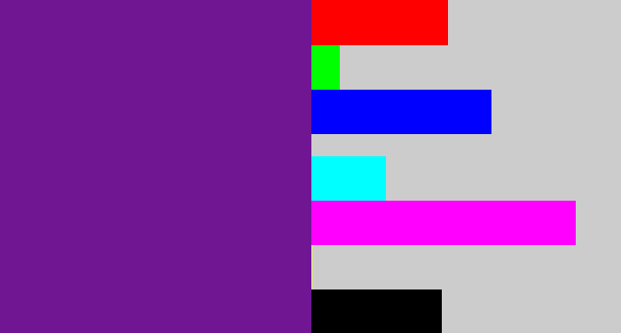 Hex color #701693 - purple