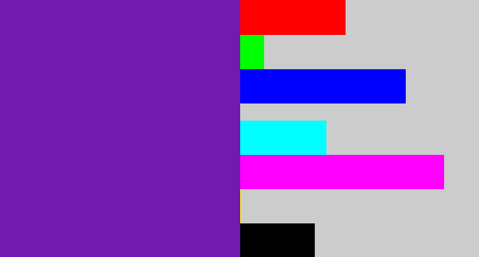 Hex color #701ab0 - purple