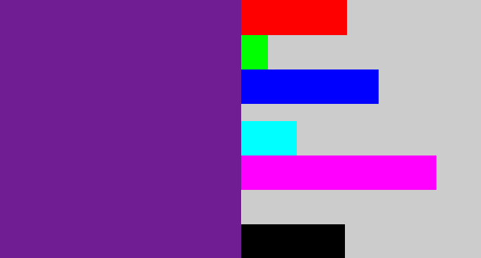 Hex color #701c92 - purple